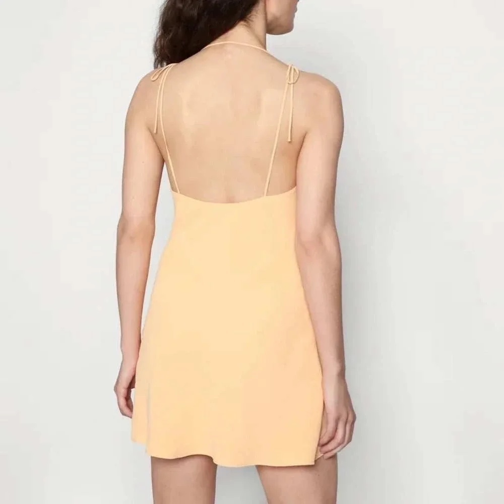 Abercrombie & Fitch Cowl Neck Tie String Slip Dress Orange Mini Dress SP